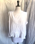 Vintage 90's White Embroidered Remade Crop Top - Size M/L