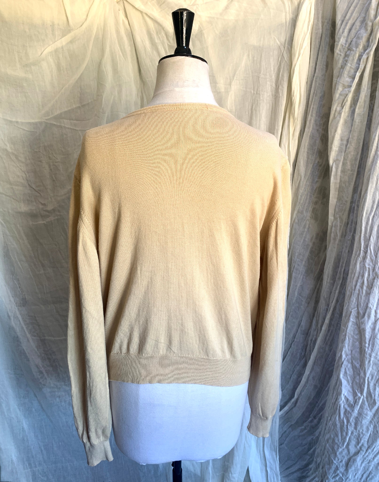 Vintage 90's Cream Cotton Cardigan - Size M L