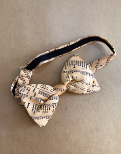 Vintage Silk Newsprint Bow Tie