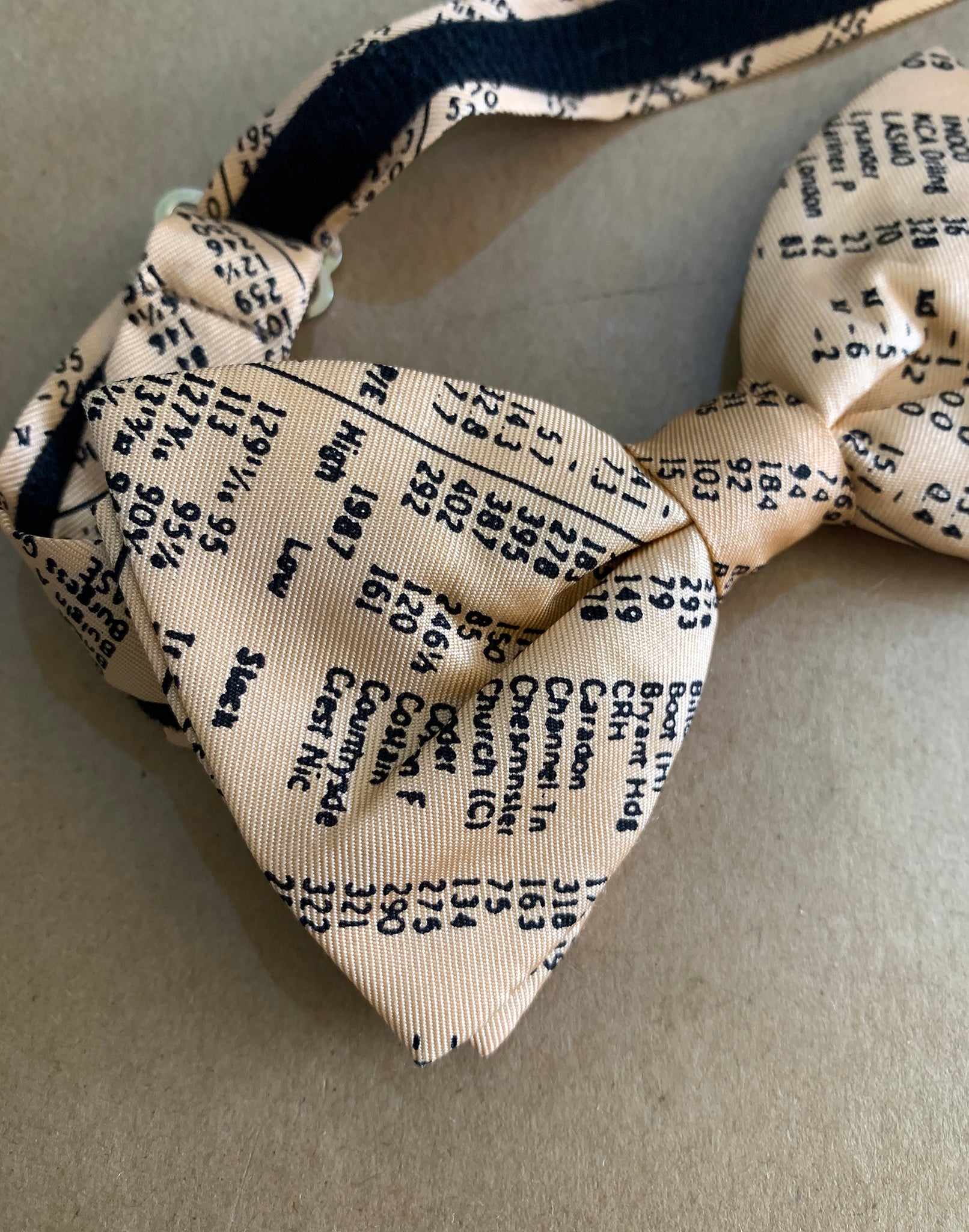 Vintage Silk Newsprint Bow Tie