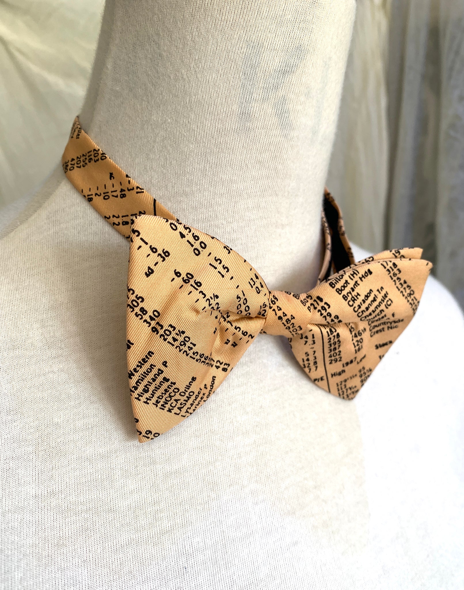 Vintage Silk Newsprint Bow Tie