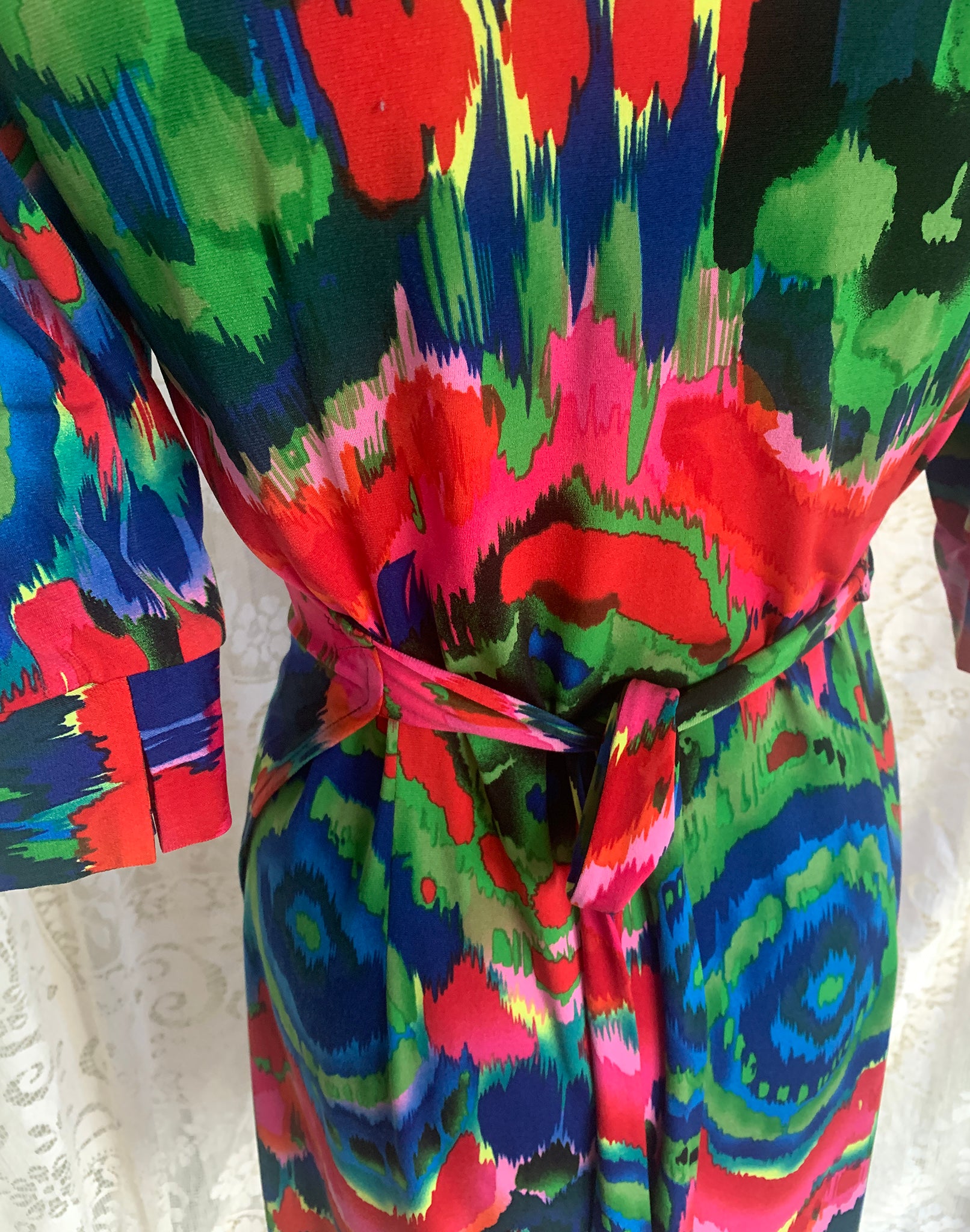 Vintage Y2K Diane Von Furstenberg Bright Floral Wrap Dress - Size S/M