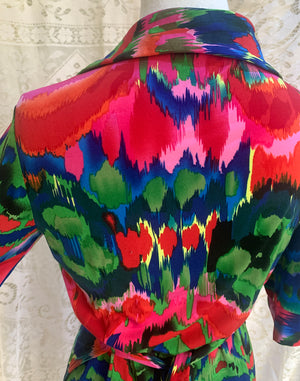 Vintage Y2K Diane Von Furstenberg Bright Floral Wrap Dress - Size S/M