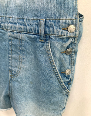 Topshop Pale Denim Short Dungarees