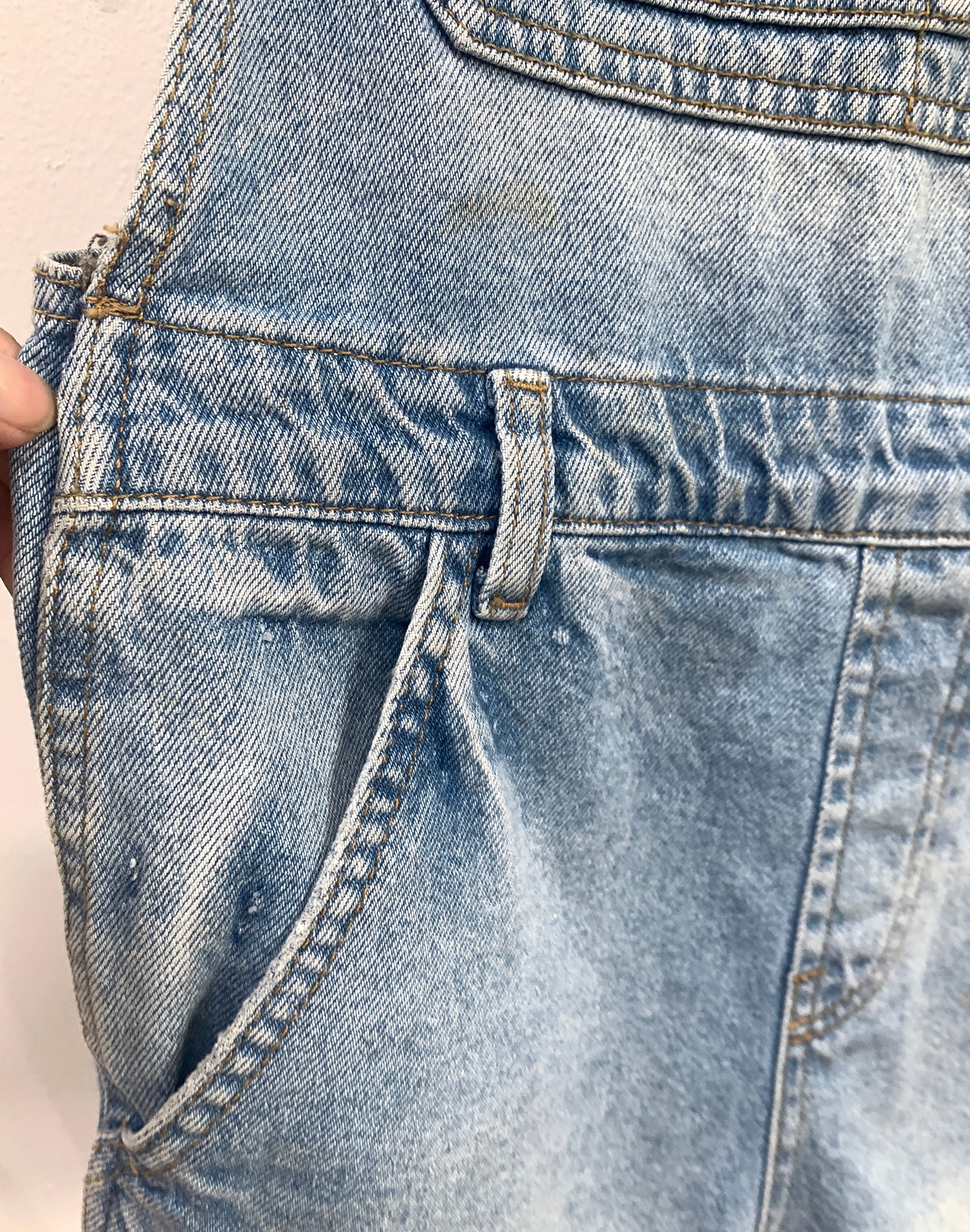 Topshop Pale Denim Short Dungarees