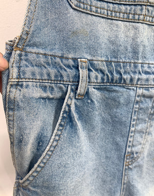 Topshop Pale Denim Short Dungarees