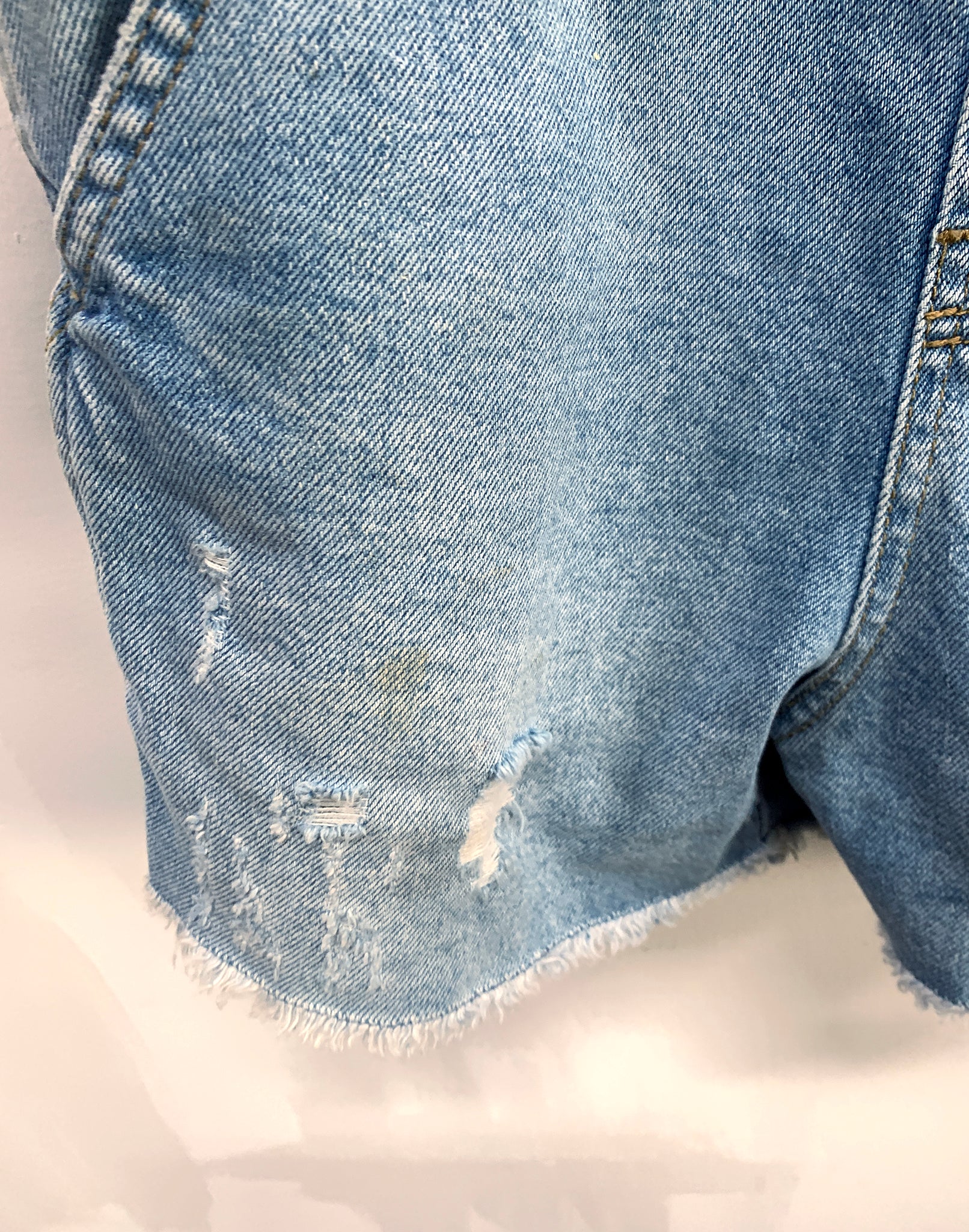 Topshop Pale Denim Short Dungarees