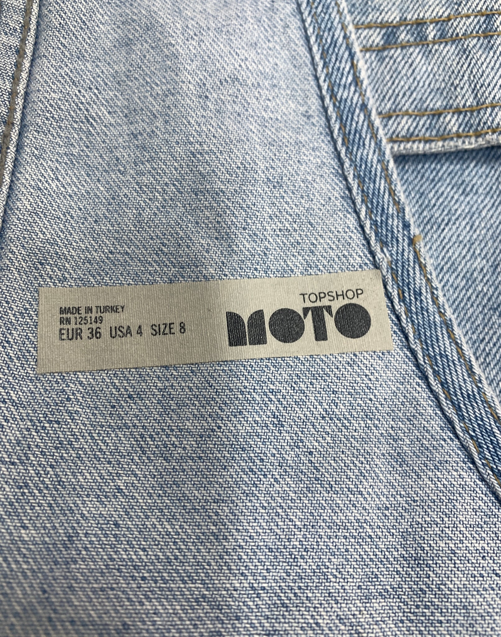 Topshop Pale Denim Short Dungarees