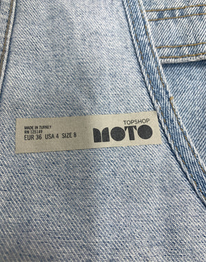 Topshop Pale Denim Short Dungarees