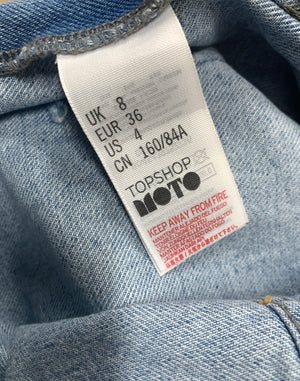 Topshop Pale Denim Short Dungarees