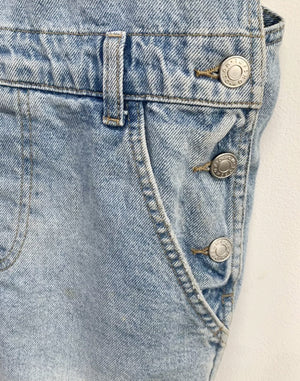 Topshop Pale Denim Short Dungarees