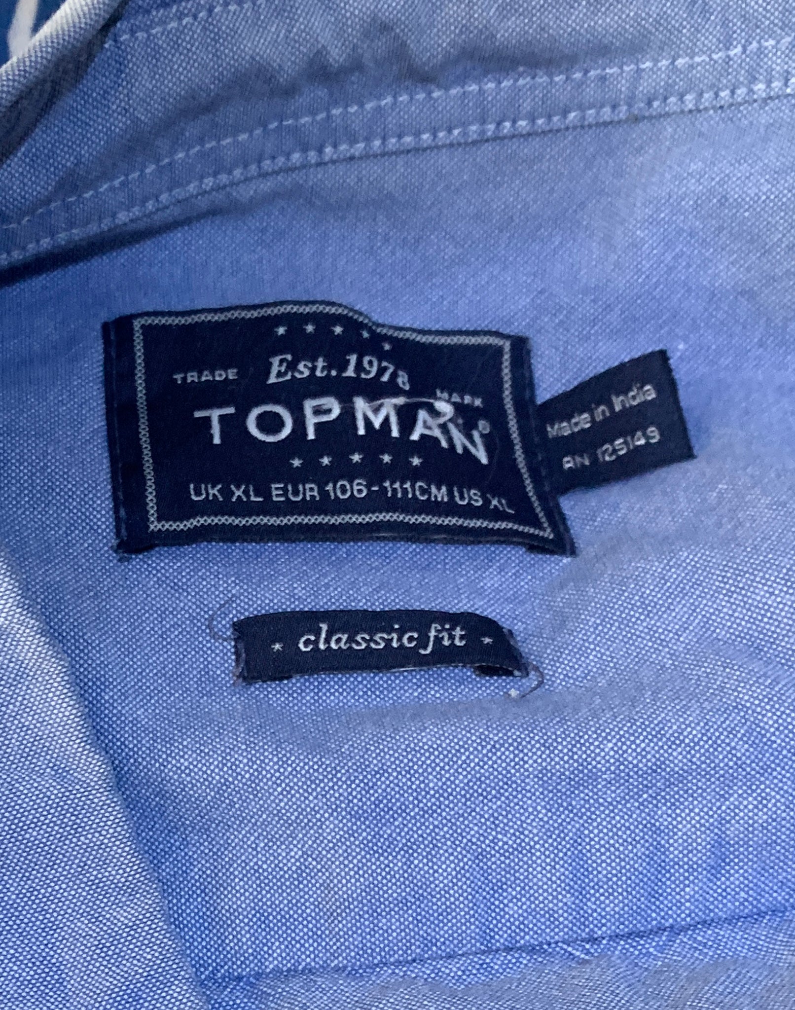 Topman Denim Blue Shirt - Size XLarge