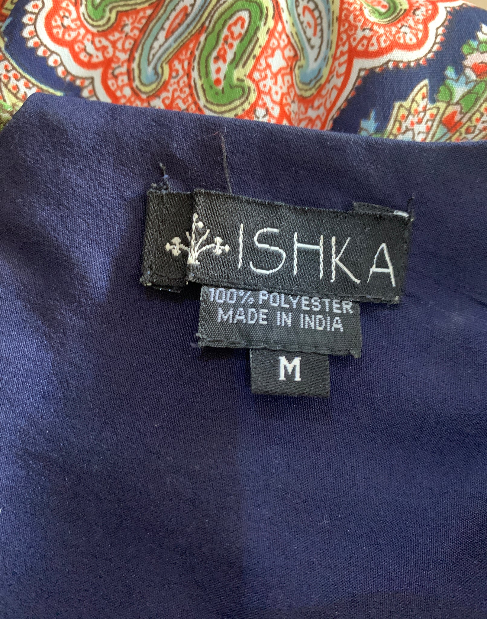 Ishka Navy Floral Shift Dress - Size M