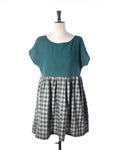 Dark Teal & Tartan Wool Collector Dress - Size M