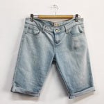 Vintage 90's Style Knee Length Denim Shorts - Size 12