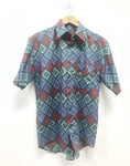 Vintage 90's Patchwork Oversize Mens Shirt