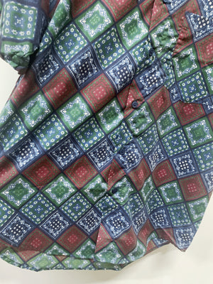 Vintage 90's Patchwork Oversize Mens Shirt