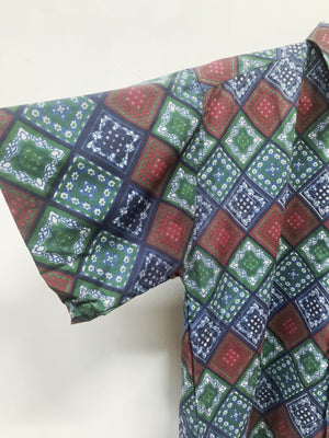 Vintage 90's Patchwork Oversize Mens Shirt