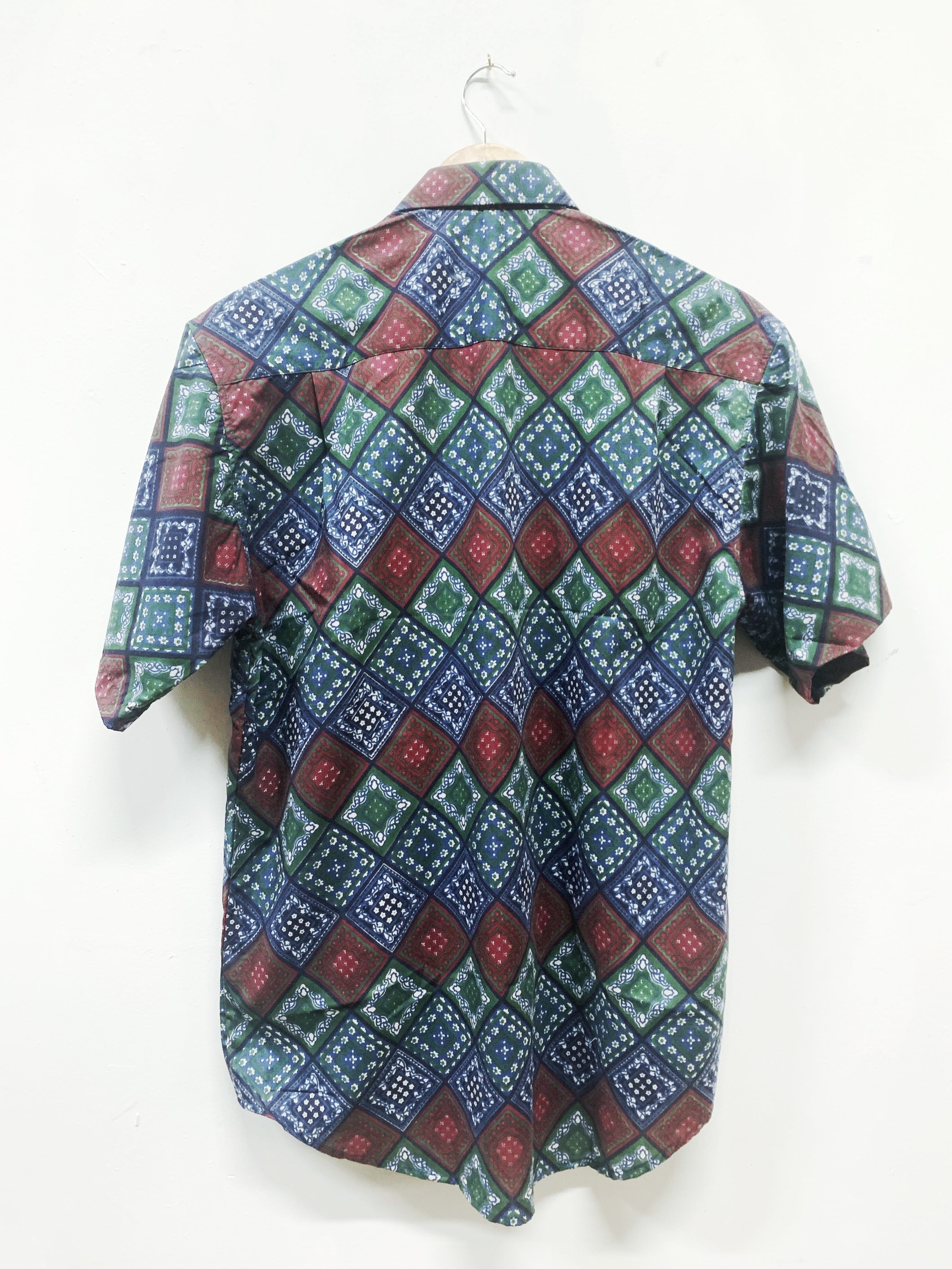 Vintage 90's Patchwork Oversize Mens Shirt