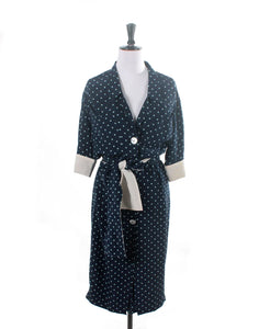 Robin Garland Vintage 60's Navy Polka Dot Dress